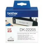 DK22205 BROTHER QL550 Etiketrol 62mm wit zwart 30,48 meter permanent