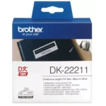 DK22211 BROTHER QL550 Etiketrol 29mm wit zwart 15,24 meter permanent