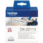 DK22113 BROTHER QL550 Etiketrol 62mm transparant zwart 15,24 meter permanent