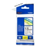 TZE241 BROTHER PT Labeltape 18mm wit zwart 8 meter gelamineerd