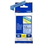 TZE541 BROTHER PT Labeltape 18mm blauw zwart 8 meter gelamineerd