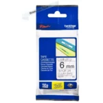 TZE111 BROTHER PT Labeltape 6mm helder zwart 8 meter gelamineerd