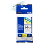 TZE151 BROTHER PT Labeltape 24mm helder zwart 8 meter gelamineerd