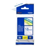 TZE243 BROTHER PT Labeltape 18mm wit blauw 8 meter gelamineerd