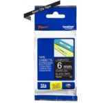TZE315 BROTHER PT Labeltape 6mm zwart wit 8 meter gelamineerd