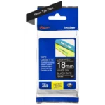 TZE345 BROTHER PT Labeltape 18mm zwart wit 8 meter gelamineerd