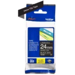 TZE355 BROTHER PT Labeltape 24mm zwart wit 8 meter gelamineerd
