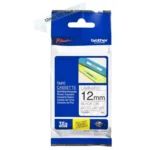 TZEM31 BROTHER PT Labeltape 12mm helder mat zwart 8 meter gelamineerd