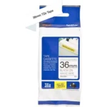 TZES261 BROTHER PT Labeltape 36mm wit zwart 8 meter gelamineerd