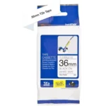 TZEFX261 BROTHER PT Labeltape 36mm wit zwart 8 meter gelamineerd