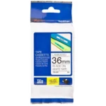 TZE261 BROTHER PT Labeltape 36mm wit zwart 8 meter gelamineerd