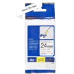TZEFX251 BROTHER PT Labeltape 24mm wit zwart 8 meter gelamineerd