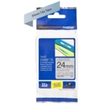 TZEM951 BROTHER PT Labeltape 24mm zilver zwart 8 meter gelamineerd