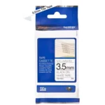 TZEN201 BROTHER PT Labeltape 3,5mm wit zwart 8 meter niet gelamineerd