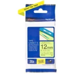 TZEC31 BROTHER PT Labeltape 12mm geel zwart 5 meter gelamineerd