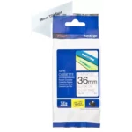 TZE161 BROTHER PT Labeltape 36mm helder zwart 8 meter gelamineerd