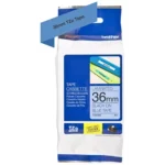 TZE561 BROTHER PT Labeltape 36mm blauw zwart 8 meter gelamineerd