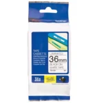 TZE261CIV BROTHER PT Labeltape 36mm wit zwart 8 meter gelamineerd