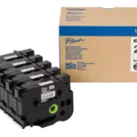HGE151V5 BROTHER PT Labeltape (5) 24mm helder zwart 5x8 meter gelamineerd