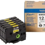 HGE631V5 BROTHER PT Labeltape (5) 12mm geel zwart 5x8 meter gelamineerd