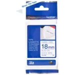 TZEFA4 BROTHER PT Strijkband 18mm wit blauw 3 meter niet gelamineerd textiel