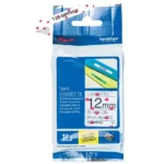 TZEMPPH31 BROTHER PT Labeltape 12mm zwart roze 4 meter gelamineerd