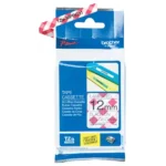 TZEMPRG31 BROTHER PT Labeltape 12mm zwart rood 4 meter gelamineerd textiel