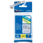 TZEMPSL31 BROTHER PT Labeltape 12mm zwart zilver 4 meter gelamineerd