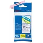 TZEMQE31 BROTHER PT Labeltape 12mm zwart roze 4 meter gelamineerd