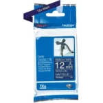 TZERN34 BROTHER PT Labeltape 12mm goud blauw 4 meter niet-klevend textiel