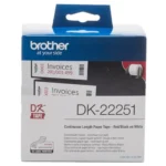 DK22251 BROTHER QL800 Etiketrol 62mm wit zwart-rood 15,24 meter permanent