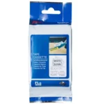 FLE2511 BROTHER PT Vlagetiketten 21x45mm wit zwart 72 stuk single