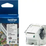 CZ1004 BROTHER PT Etiketrol 25mm wit kleurig 5 meter permanent ZINK papier