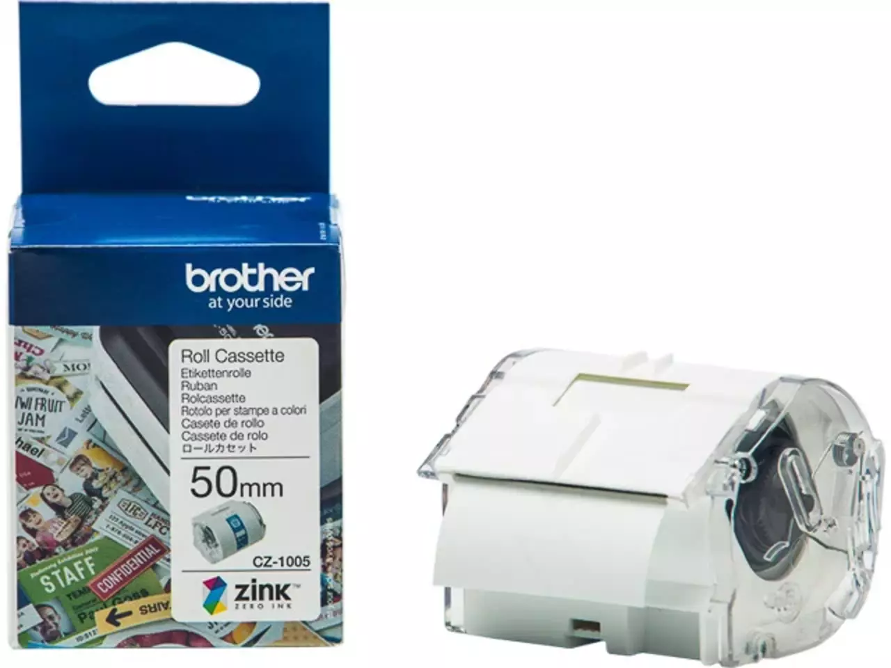914005440911.webp CZ1005 BROTHER PT Etiketrol 50mm wit kleurig 5 meter permanent ZINK papier - Afbeelding 1