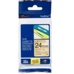 TZEPR851 BROTHER PT Labeltape 24mm zwart goud 8 meter gelamineerd