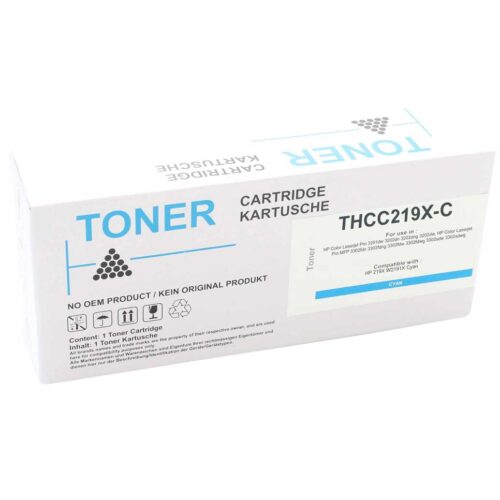 Dit alternatief voor de HP 219X high-capacity cyaan LaserJet-tonercartridge levert tot 2500 pagina’s in heldere cyaankleur. Geschikt voor diverse HP