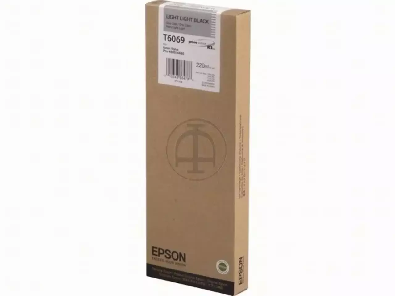 C13t606900 Epson T6069 ST Pro inkt licht lichtzwart HC 220ml De Epson inktpatroon Light Light Black T606900 220 ml is een originele pigmentinkt voor haarscherpe, professionele afdrukken met diepe zwarttinten.
