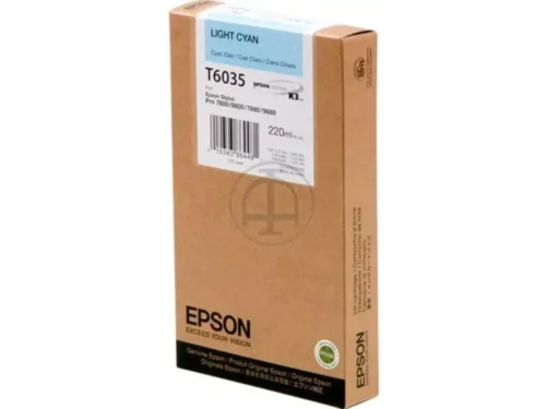 De Epson inktpatroon Light Cyan T603500 van 220 ml levert heldere, pigmentgebaseerde cyaankleuren voor professionele printresultaten. Deze losse verpakking is