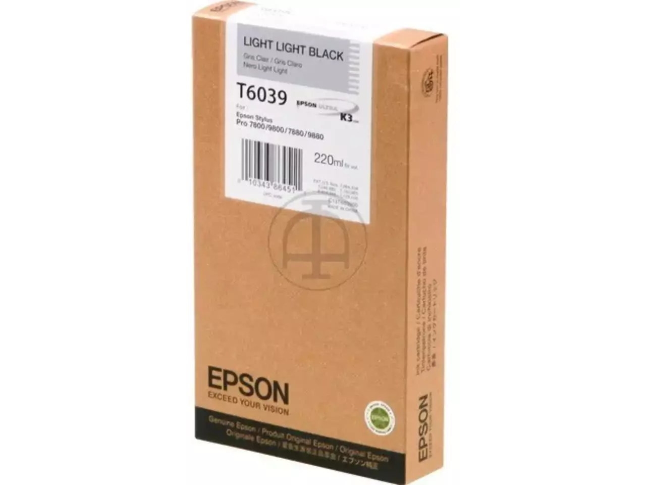 170015440420.webp C13T603900 EPSON T6039 ST PRO Inkt licht lichtzwart HC 220ml - Afbeelding 1