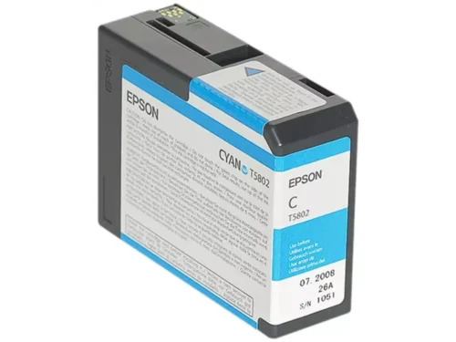De Epson inktpatroon Cyan T580200 is een losse cyaan cartridge met 80 ml inkt, speciaal geschikt voor diverse Epson Stylus