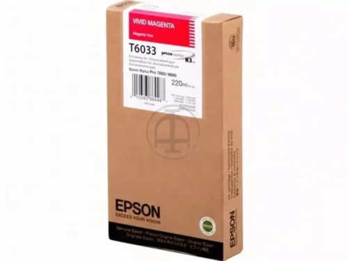 De Epson inktpatroon Vivid Magenta T603300 van 220 ml levert levendige, pigmentgebaseerde magenta-afdrukken voor diverse Epson Stylus Pro-printers. Dankzij de