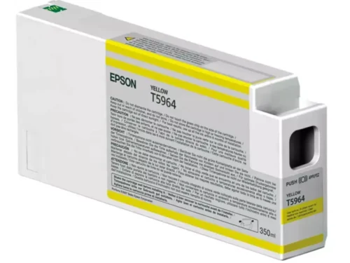 De Epson inktpatroon Yellow T596400 UltraChrome HDR 350 ml levert levendige gele pigmentinkt voor professionele printresultaten. Deze enkele verpakking van
