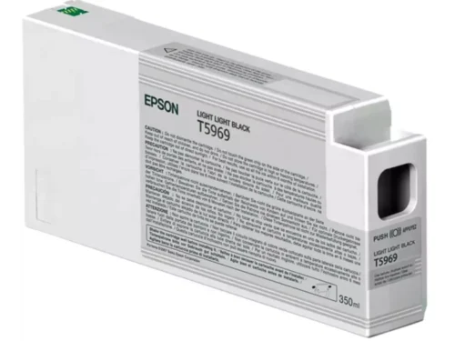 De Epson inktpatroon Light Light Black T596900 UltraChrome HDR 350 ml levert scherpe, betrouwbare afdrukken met pigmentinkt en is ideaal