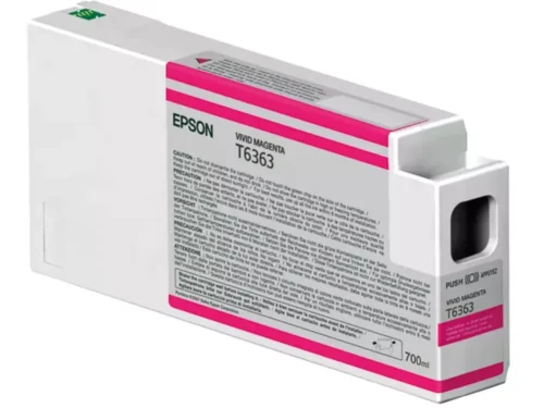 De Epson inktpatroon Vivid Magenta T636300 UltraChrome HDR 700 ml levert levendige, nauwkeurige magentatinten met pigmentinkt voor professionele afdrukken. Deze