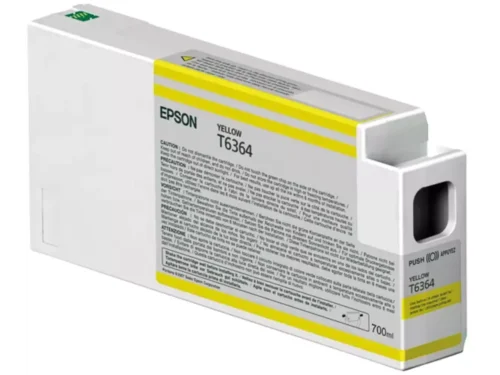 De Epson inktpatroon Yellow T636400 UltraChrome HDR 700 ml levert heldere, professionele gele afdrukken met pigmentinkt voor betrouwbare resultaten. Deze