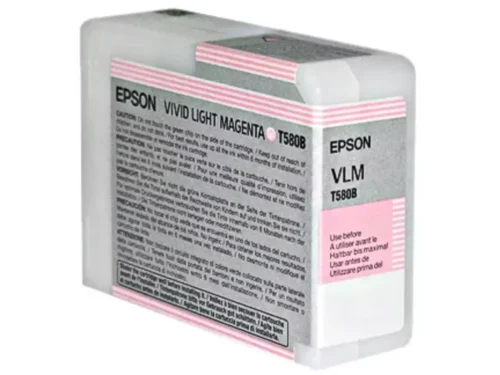 Het Epson inktpatroon Vivid Light Magenta T580B00 levert heldere, nauwkeurige magentatinten met pigmentinkt voor professionele afdrukken. Met 80 ml in