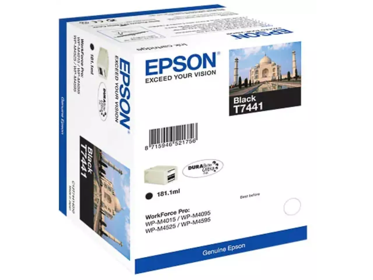 170015440910.webp C13T74414010 EPSON T7441 WP Inkt zwart EHC 10.000pagina's 181ml - Afbeelding 1