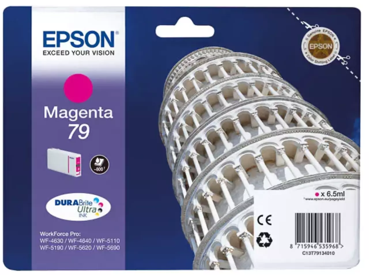 170015440949.webp C13T79134010 EPSON 79 WF Inkt magenta ST 800pagina's 6,5ml - Afbeelding 1
