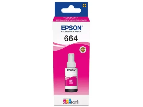 De Epson 664 EcoTank inktfles magenta levert heldere, betrouwbare afdrukken en is compatibel met een breed scala aan Epson EcoTank-