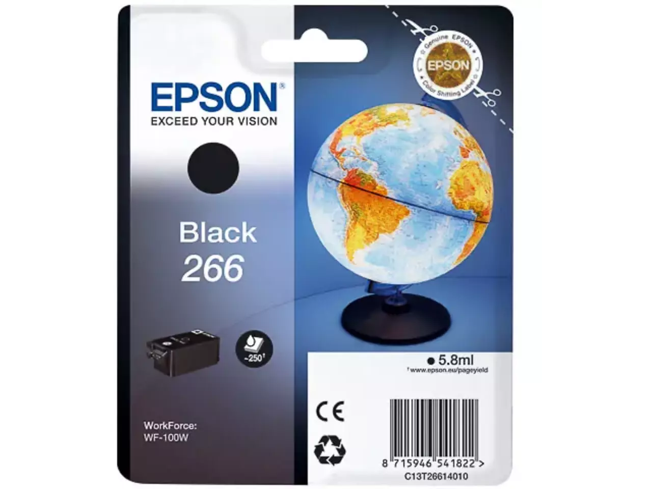 170015440974.webp C13T26614010 EPSON 266 WF Inkt zwart 250 pagina's 5,8ml - Afbeelding 1